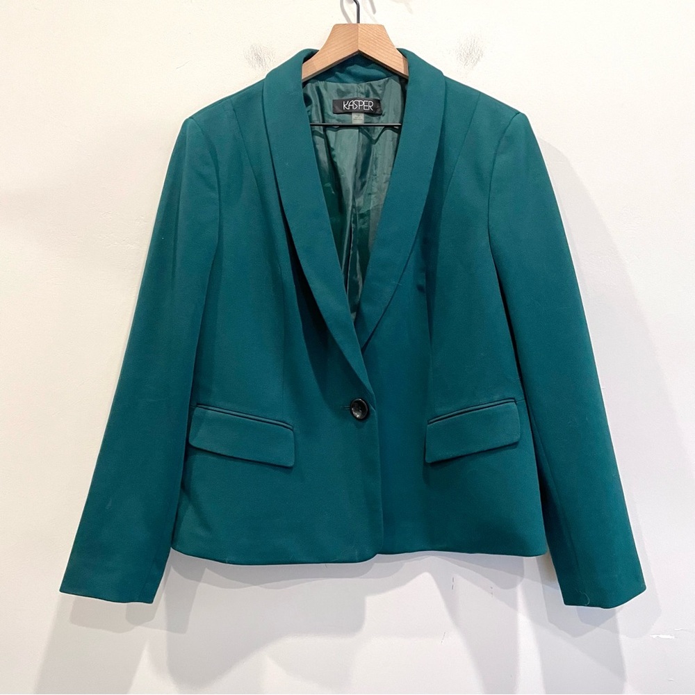 Kasper Classic Single Button Close Stretch Blazer - image 2